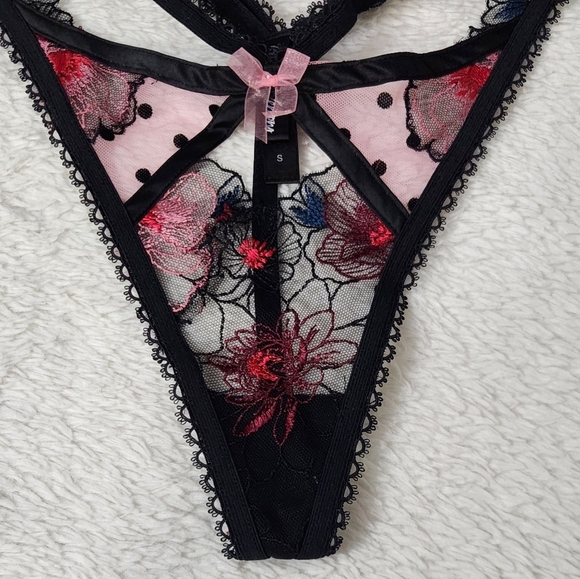 New!For Love and Lemons Zinnia Embroidered Thong Panty - Picture 7 of 12